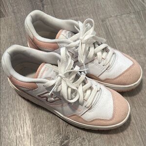 New Balance 550 White and Pink Sneakers